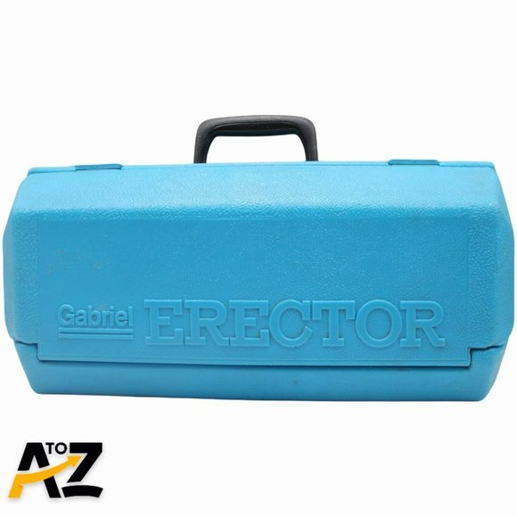 Vintage Gabriel Erector Plastic Blue Carrying Case Empty - Picture 1 of 10